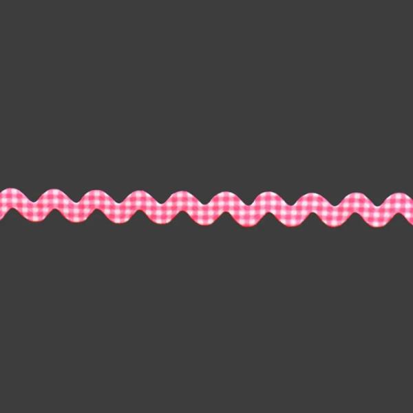 Zackenlitzen-Band kariert 8mm - Pink